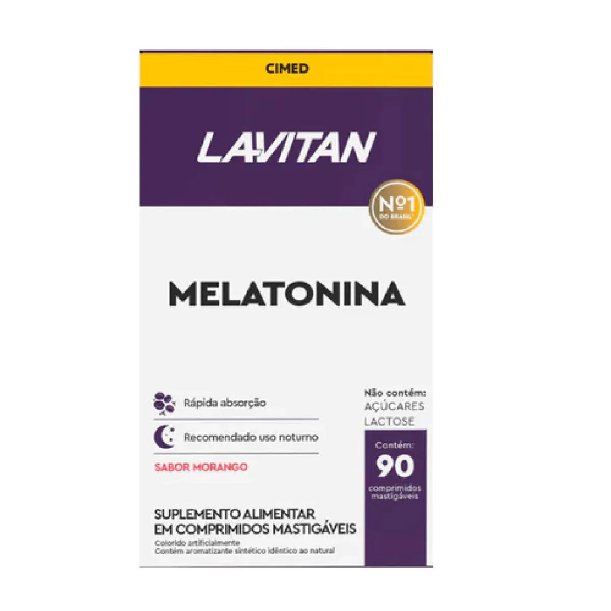 LAVITAN MELATONINA SABOR MORANGO 90 CPR MASTIGáVEIS - CIMED