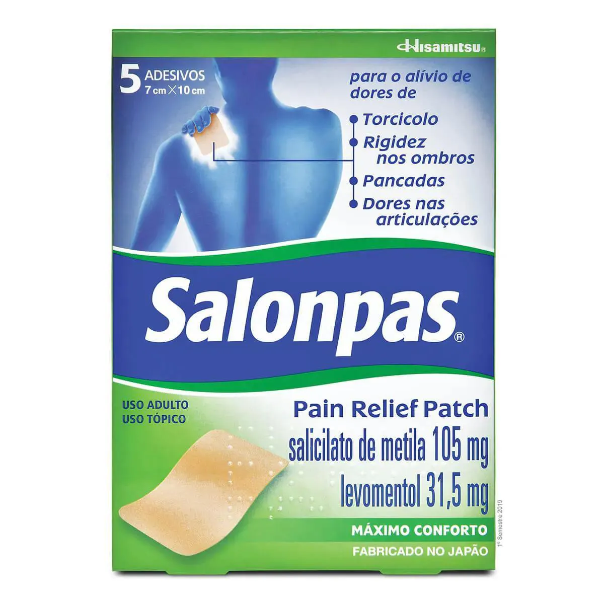 SALONPAS PAIN RELIEF PATCH COM 5 ADESIVOS - HISAMITSU