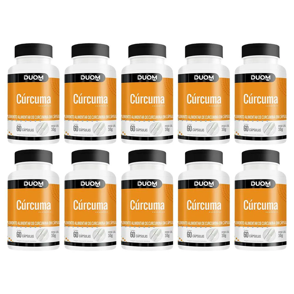 KIT 10 SUPLEMENTO ALIMENTAR CúRCUMA 60 CáPSULAS - DUOM