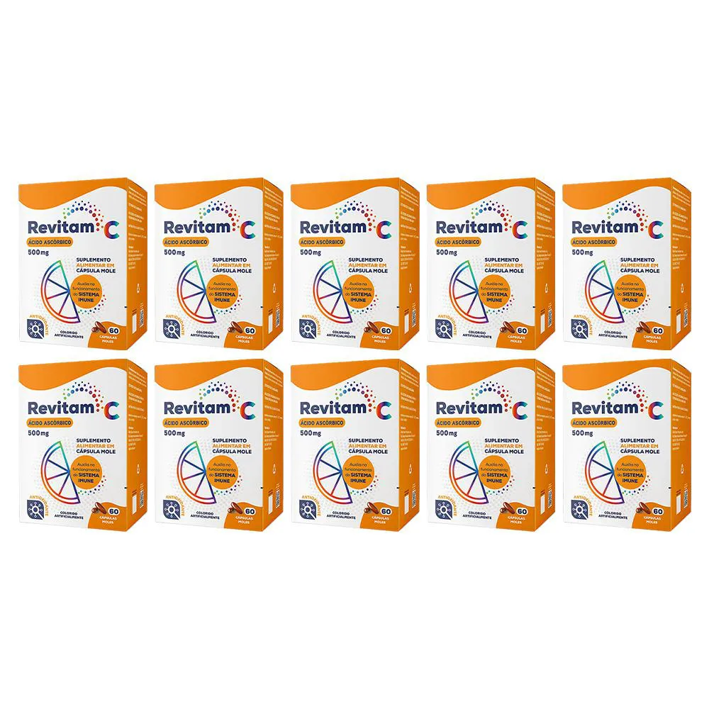KIT 10 SUPLEMENTO REVITAM C 500MG 60CPS - BIOLAB