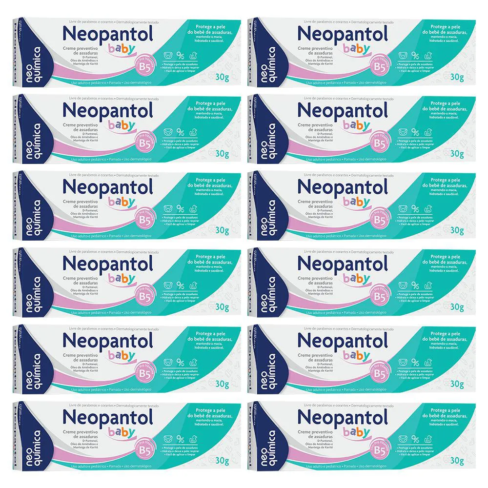 KIT 12 POMADA P/ ASSADURAS NEOPANTOL BABY 30G - NEO QUíMICA
