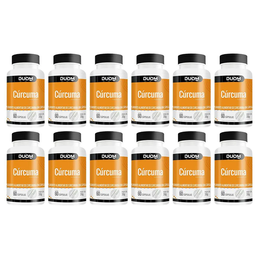 KIT 12 SUPLEMENTO ALIMENTAR CúRCUMA 60 CáPSULAS - DUOM