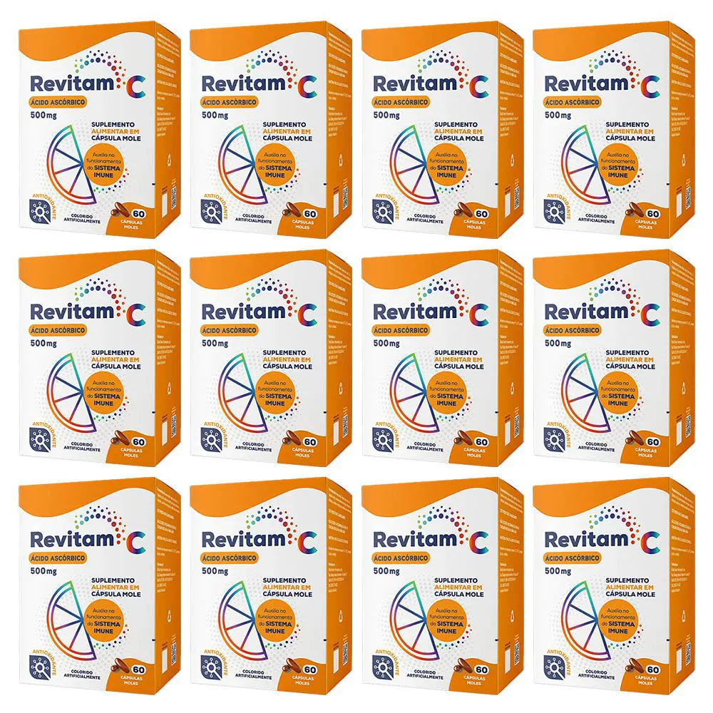 KIT 12 SUPLEMENTO REVITAM C 500MG 60CPS - BIOLAB