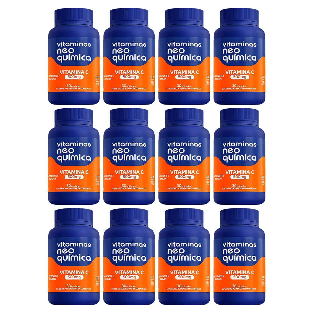 KIT 12 SUPLEMENTO VITAMINA C 500MG 30CPR - NEO QUIMICA