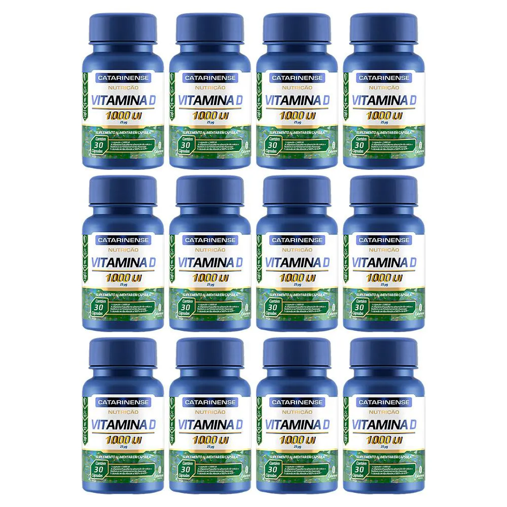 KIT 12 VITAMINA D 1000UI NUTRIçãO 30CPS - CATARINENSE