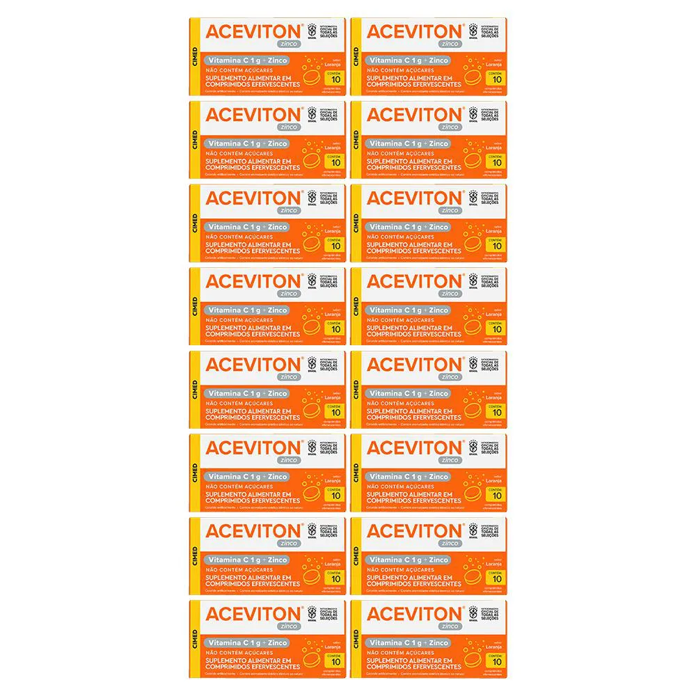 KIT 16 ACEVITON VITAMINA C 1G + ZINCO 10CPR - CIMED
