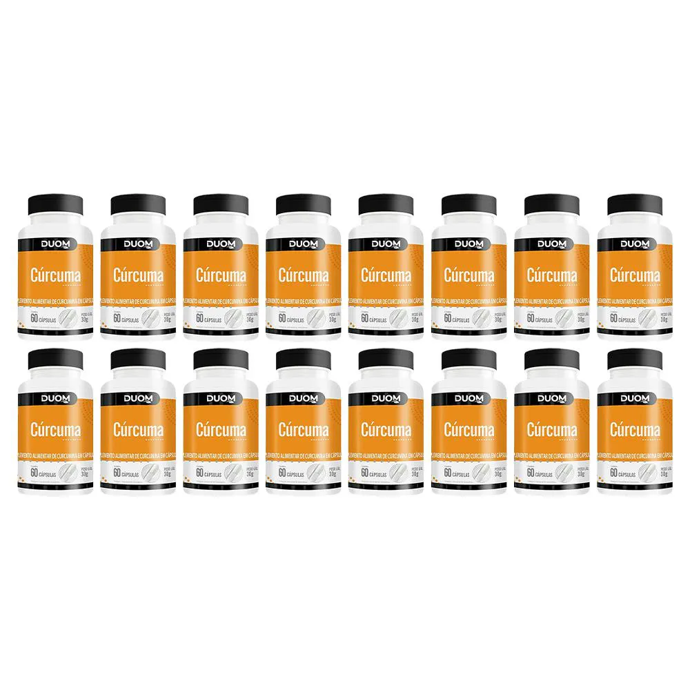 KIT 16 SUPLEMENTO ALIMENTAR CúRCUMA 60 CáPSULAS - DUOM