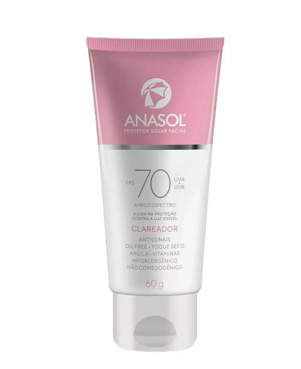 PROTETOR SOLAR FACIAL FPS70 CLAREADOR 60G - ANASOL