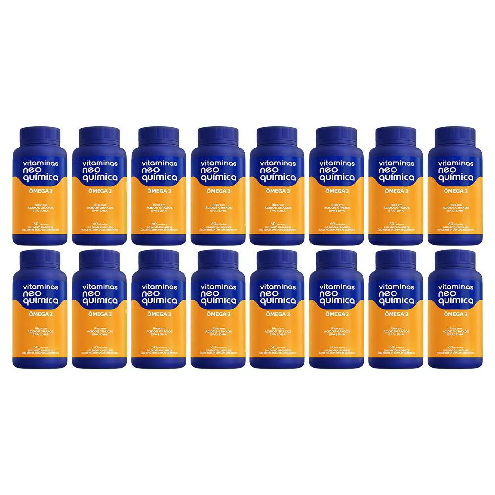KIT 16 SUPLEMENTO ALIMENTAR ÔMEGA 3 60 CáPSULAS- NEO QUíMICA