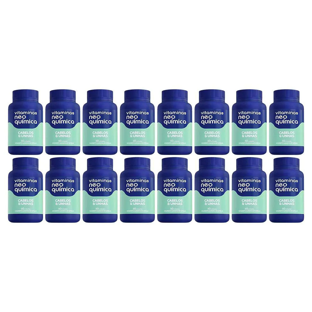 KIT 16 VITAMINA CABELOS E UNHAS 60CPS - NEO QUíMICA