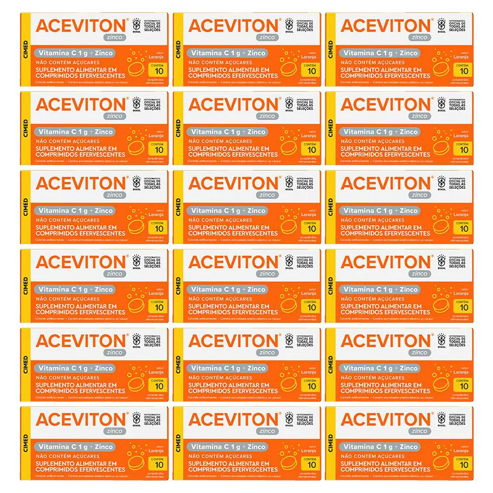 KIT 18 ACEVITON VITAMINA C 1G + ZINCO 10CPR - CIMED