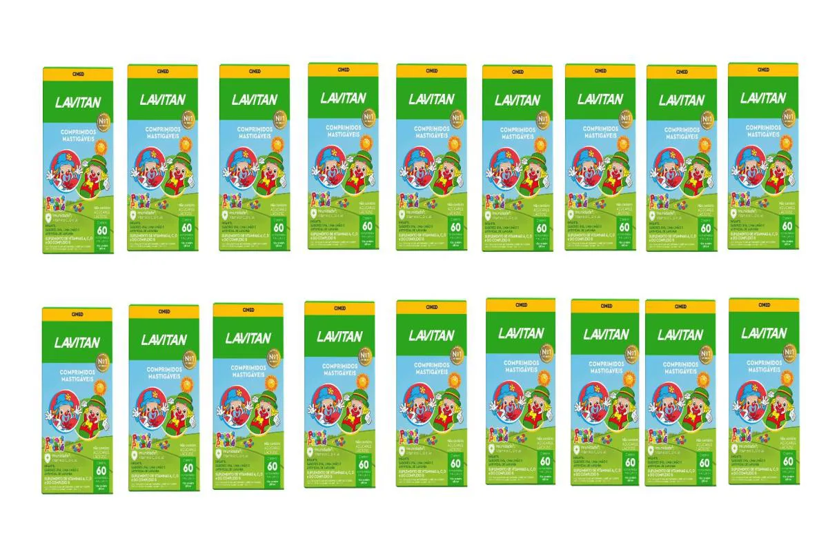 KIT 18 SUPLEMENTO LAVITAN KIDS MIX DE FRUTAS 60CPR - CIMED