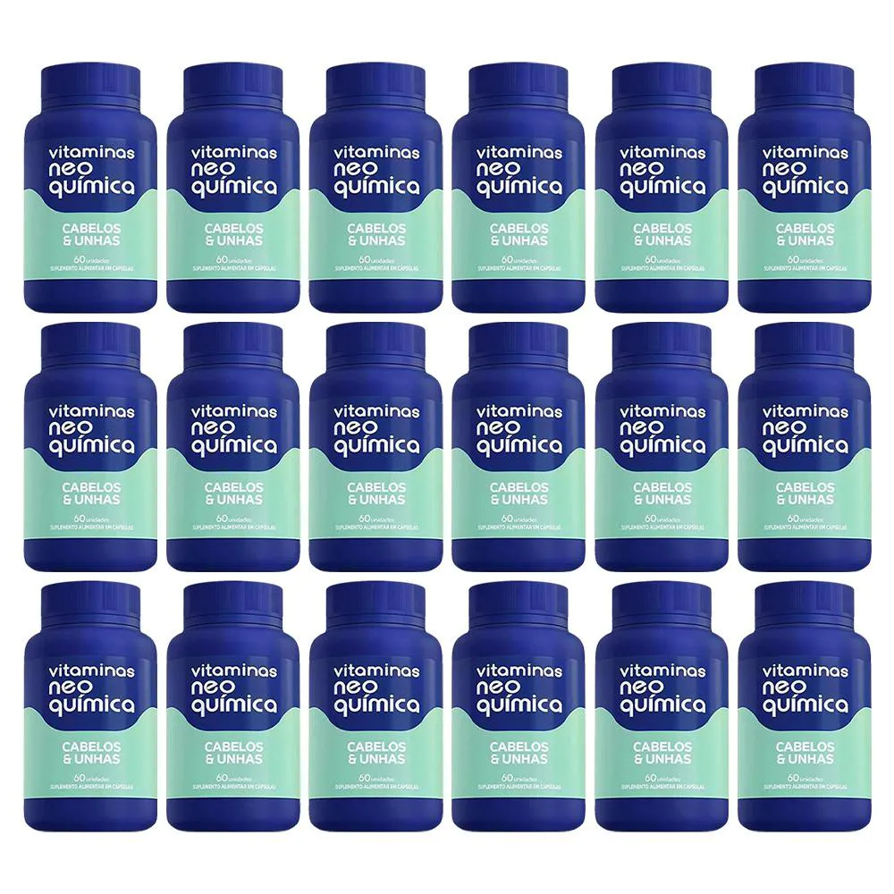 KIT 18 VITAMINA CABELOS E UNHAS 60CPS - NEO QUíMICA