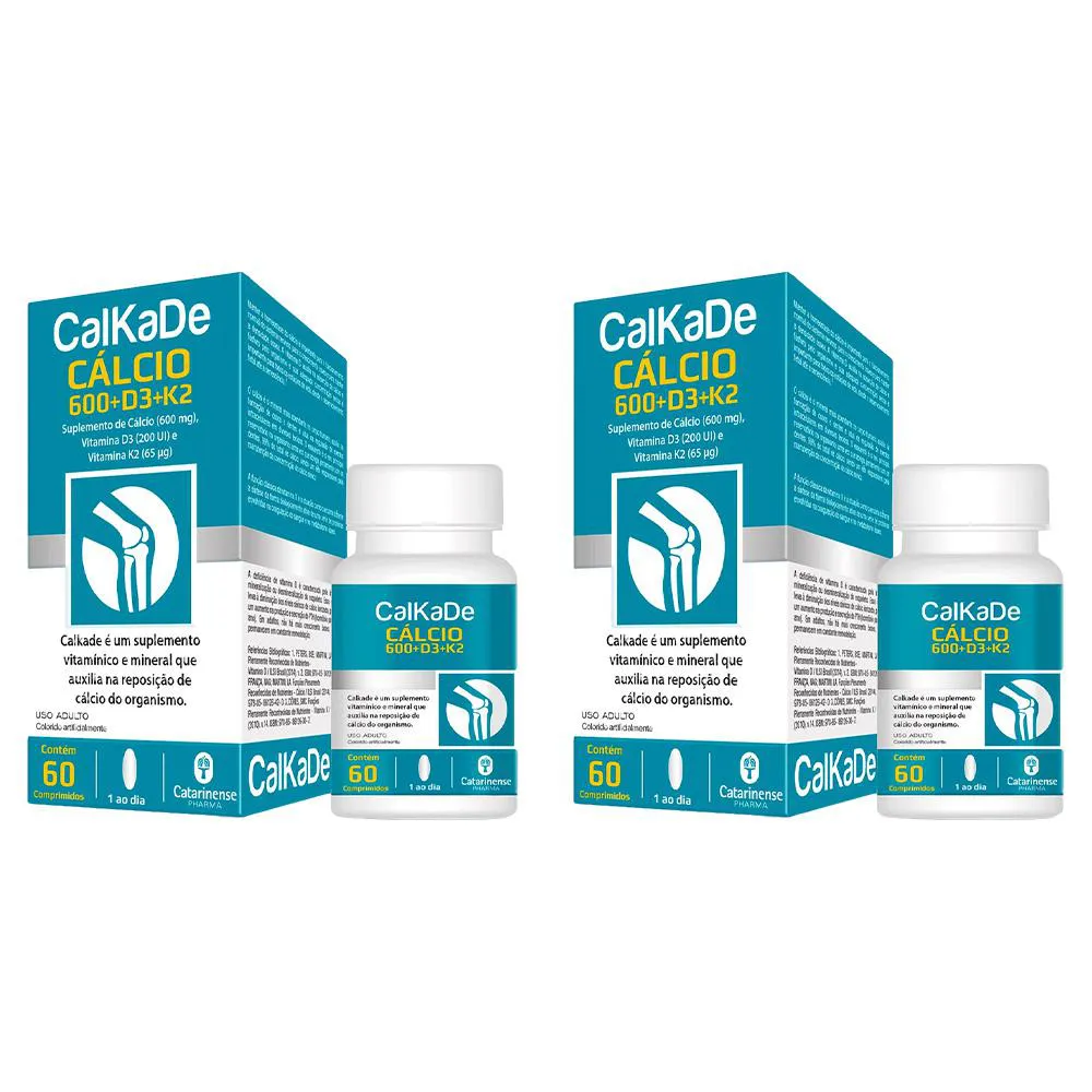 KIT 2 CALKADE CáLCIO 600+D3+K2 60CPR - CATARINENSE