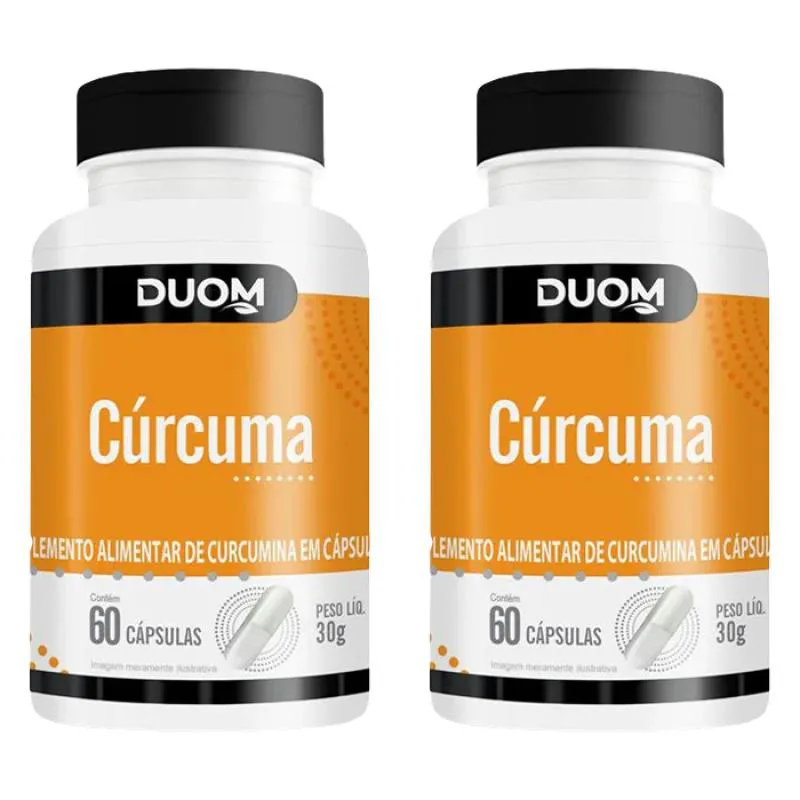 KIT 2 SUPLEMENTO ALIMENTAR CúRCUMA 60 CáPSULAS - DUOM