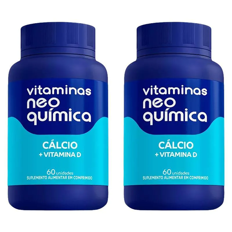 KIT 2 SUPLEMENTO CáLCIO + VITAMINA D 60 CPS - NEO QUíMICA