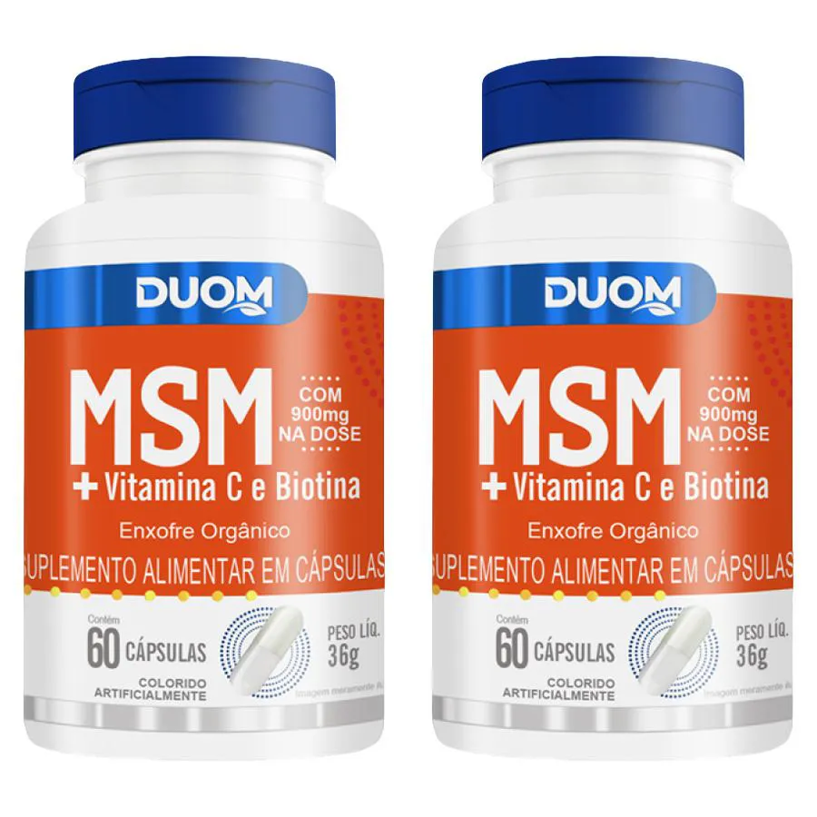 KIT 2 SUPLEMENTO MSM + VITAMINA C E BIOTINA 60CPS - DUOM