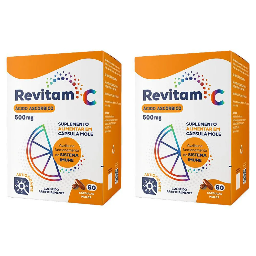 KIT 2 SUPLEMENTO REVITAM C 500MG 60CPS - BIOLAB