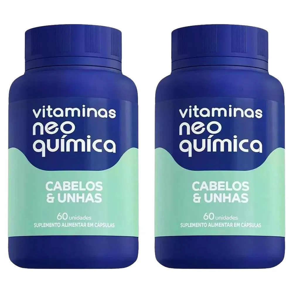 KIT 2 VITAMINA CABELOS E UNHAS 60CPS - NEO QUíMICA