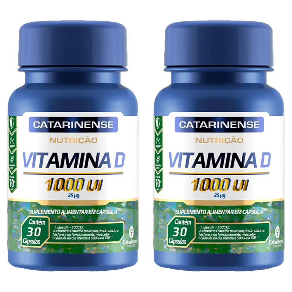 KIT 2 VITAMINA D 1000UI NUTRIçãO 30CPS - CATARINENSE