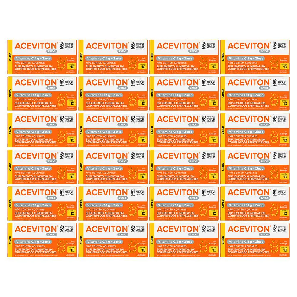 KIT 24 ACEVITON VITAMINA C 1G + ZINCO 10CPR - CIMED