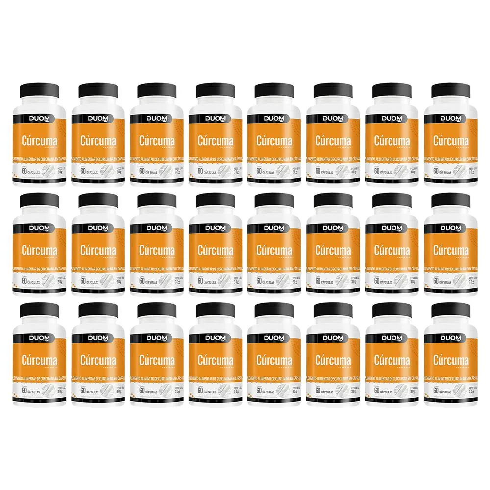 KIT 24 SUPLEMENTO ALIMENTAR CúRCUMA 60 CáPSULAS - DUOM