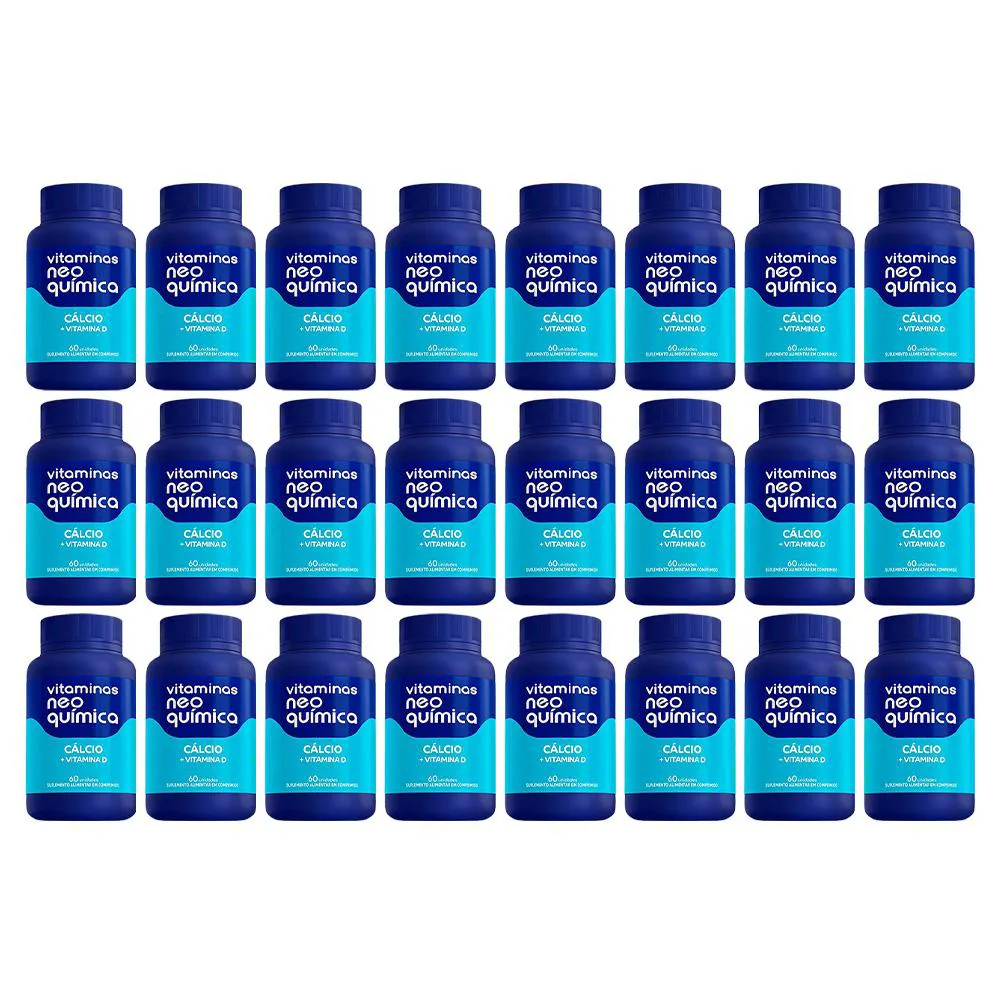 KIT 24 SUPLEMENTO CáLCIO + VITAMINA D 60 CPS - NEO QUíMICA