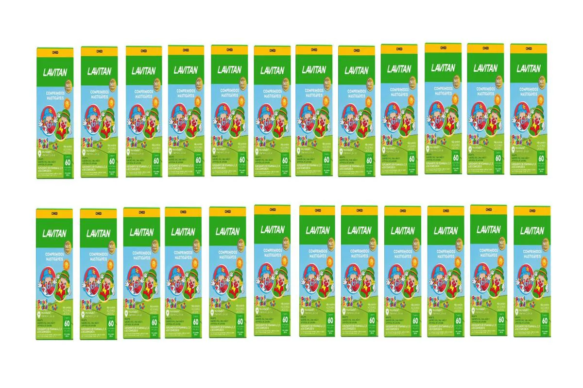 KIT 24 SUPLEMENTO LAVITAN KIDS MIX DE FRUTAS 60CPR - CIMED