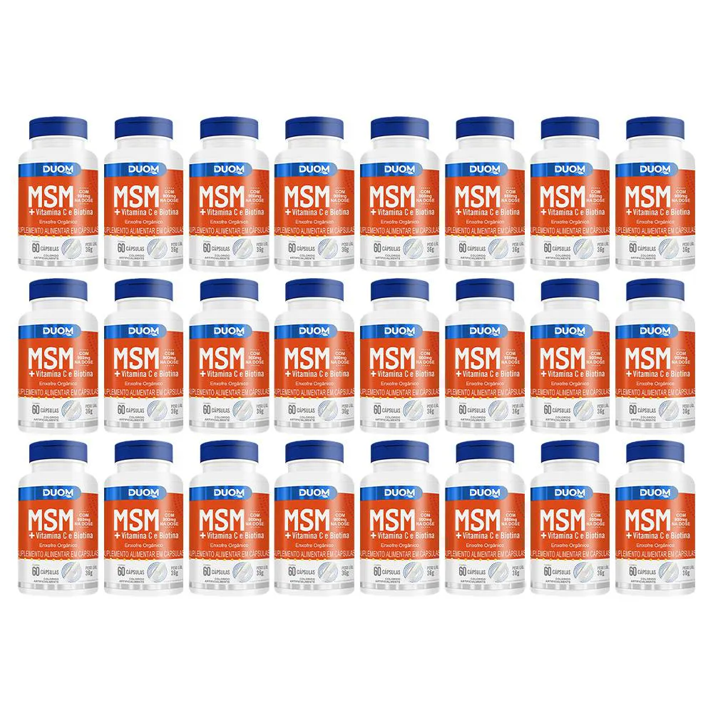 KIT 24 SUPLEMENTO MSM + VITAMINA C E BIOTINA 60CPS - DUOM