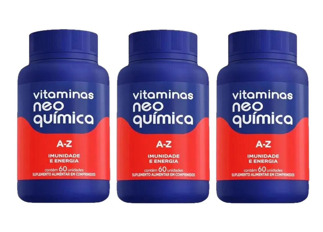 KIT 3 SUPLEMENTO ALIMENTAR A-Z 60 COMPRIMIDOS - NEO QUíMICA