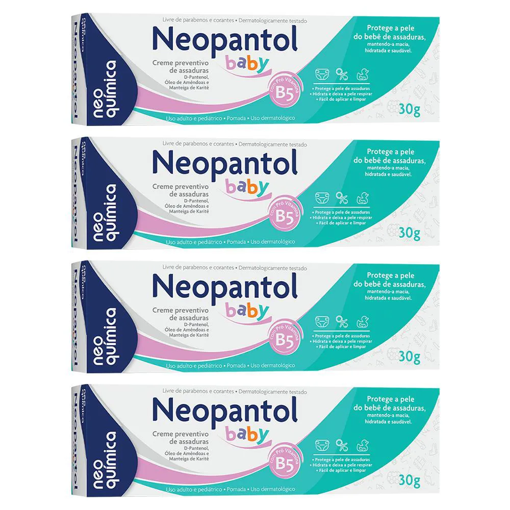 KIT 4 POMADA P/ ASSADURAS NEOPANTOL BABY 30G - NEO QUíMICA