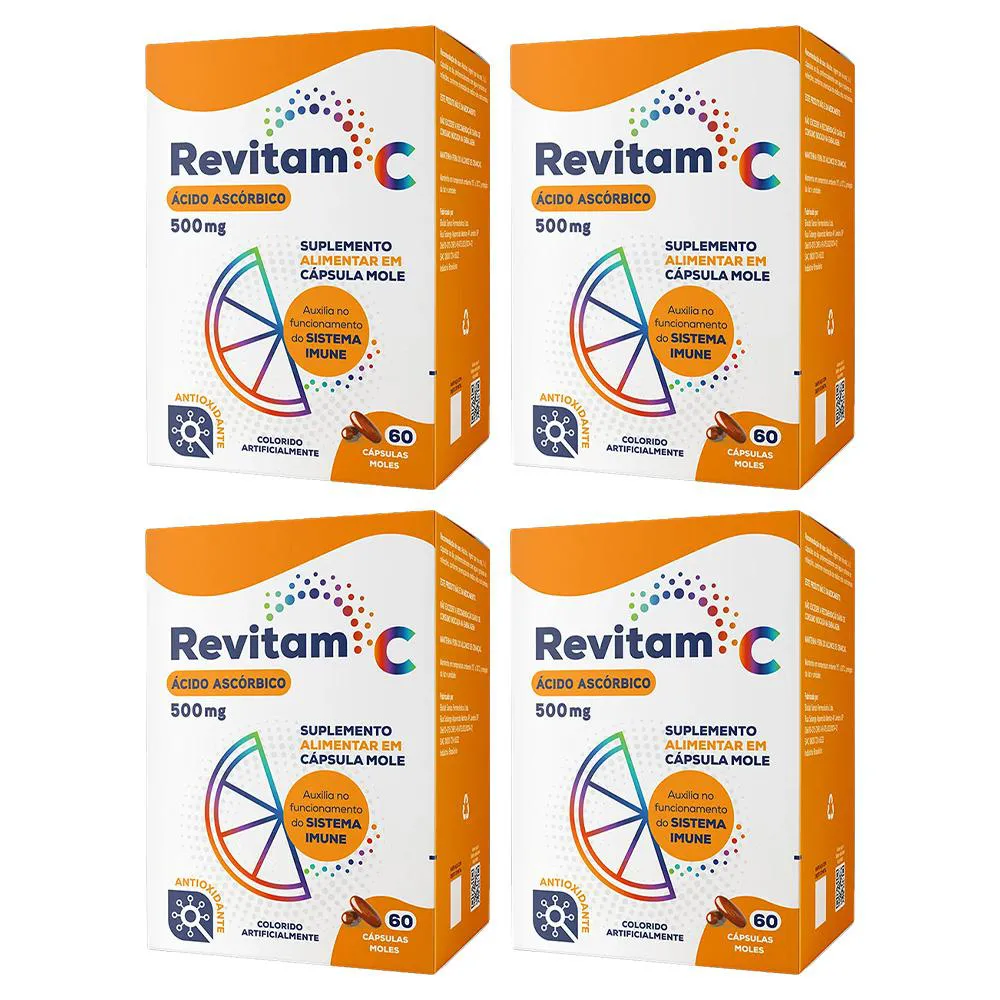 KIT 4 SUPLEMENTO REVITAM C 500MG 60CPS - BIOLAB