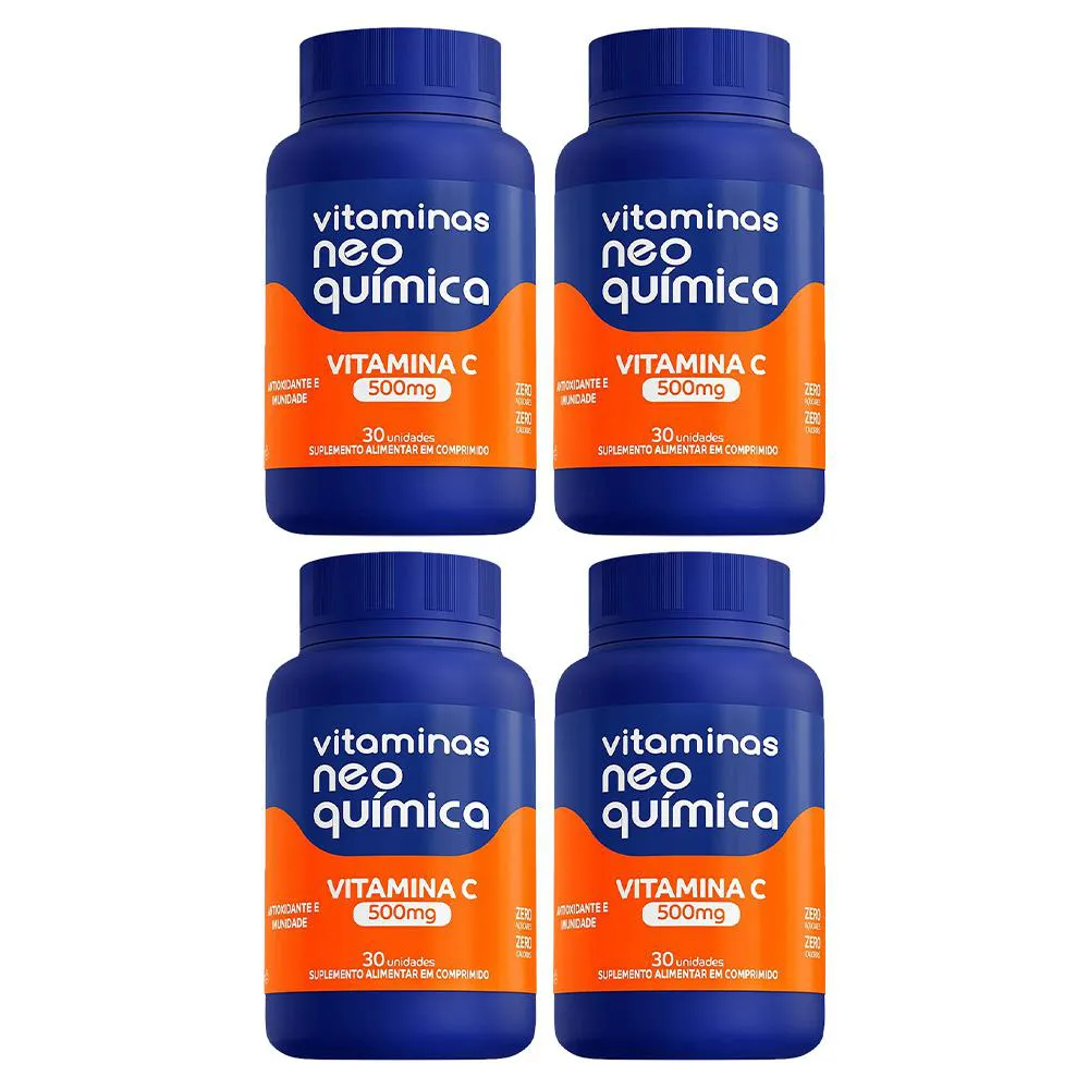 KIT 4 SUPLEMENTO VITAMINA C 500MG 30CPR - NEO QUIMICA