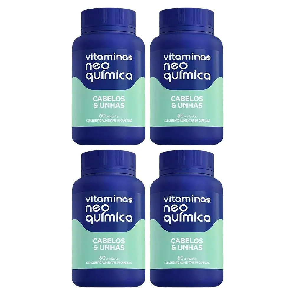 KIT 4 VITAMINA CABELOS E UNHAS 60CPS - NEO QUíMICA