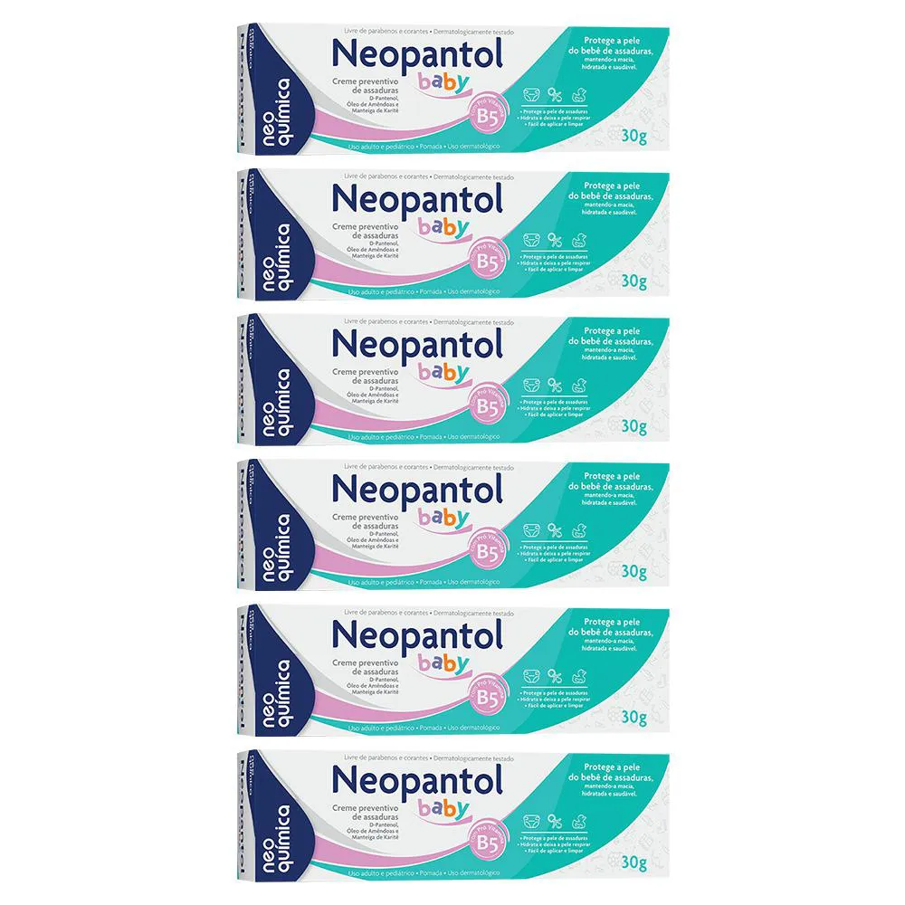 KIT 6 POMADA P/ ASSADURAS NEOPANTOL BABY 30G - NEO QUíMICA