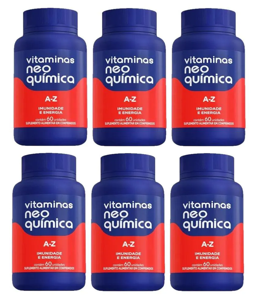 KIT 6 SUPLEMENTO ALIMENTAR A-Z 60 COMPRIMIDOS - NEO QUíMICA