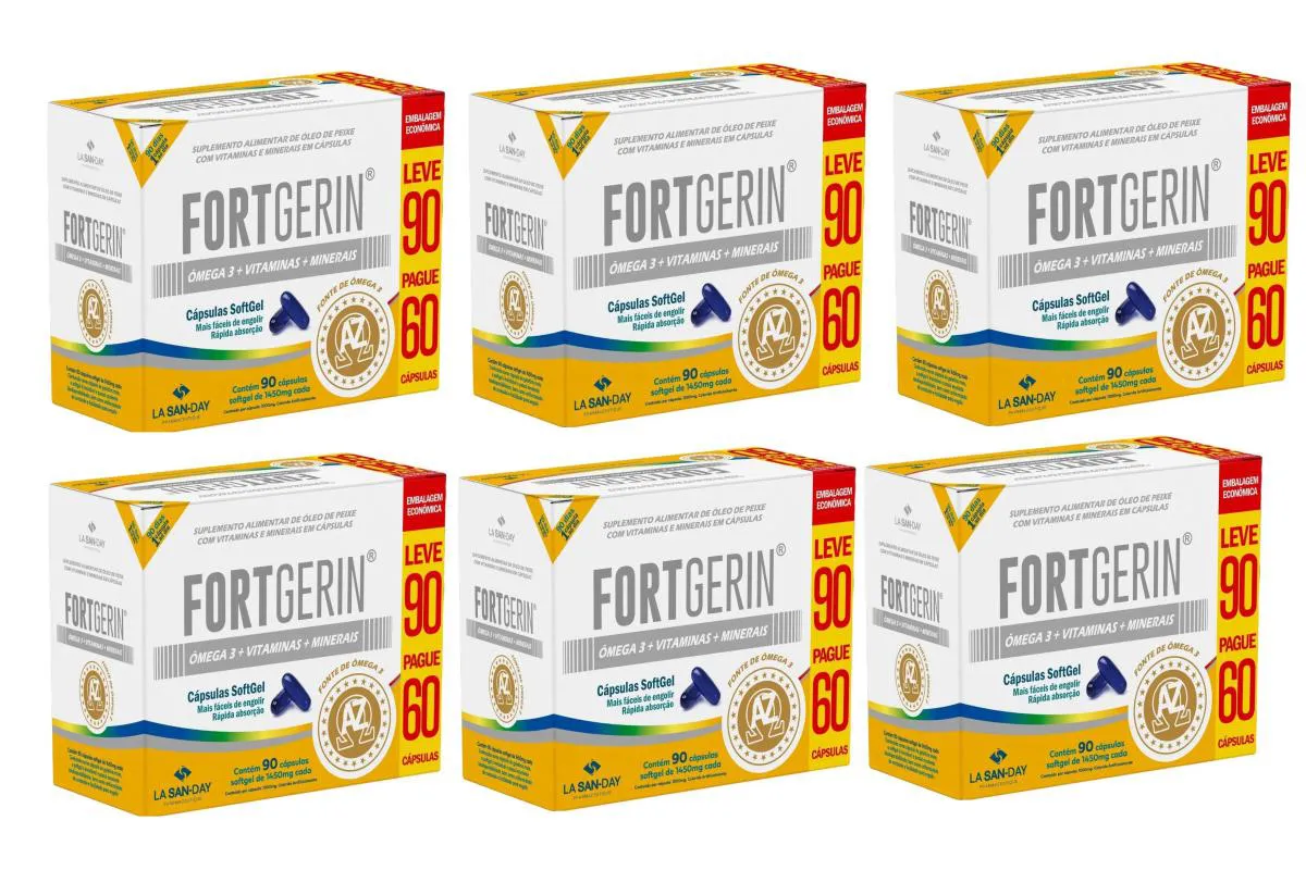 KIT 6 SUPLEMENTO FORTGERIN AZ ÔMEGA3 90CPS - LA SAN DAY