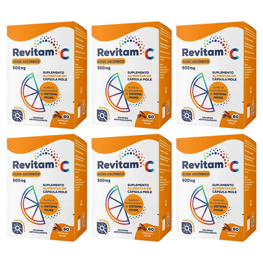 KIT 6 SUPLEMENTO REVITAM C 500MG 60CPS - BIOLAB