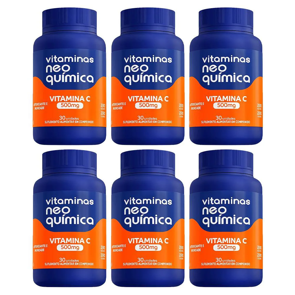 KIT 6 SUPLEMENTO VITAMINA C 500MG 30CPR - NEO QUIMICA
