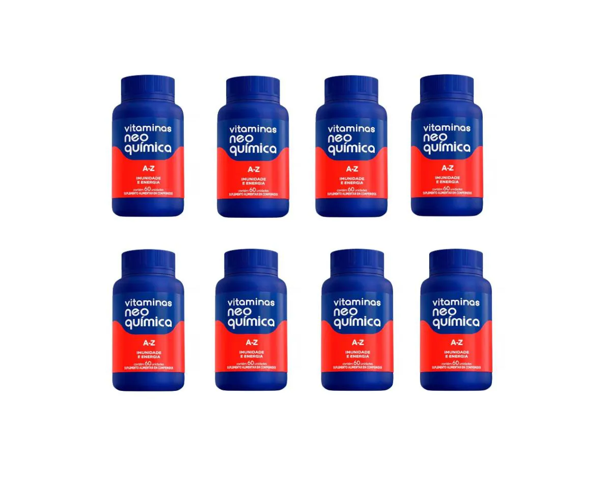 KIT 8 SUPLEMENTO ALIMENTAR A-Z 60 COMPRIMIDOS - NEO QUíMICA