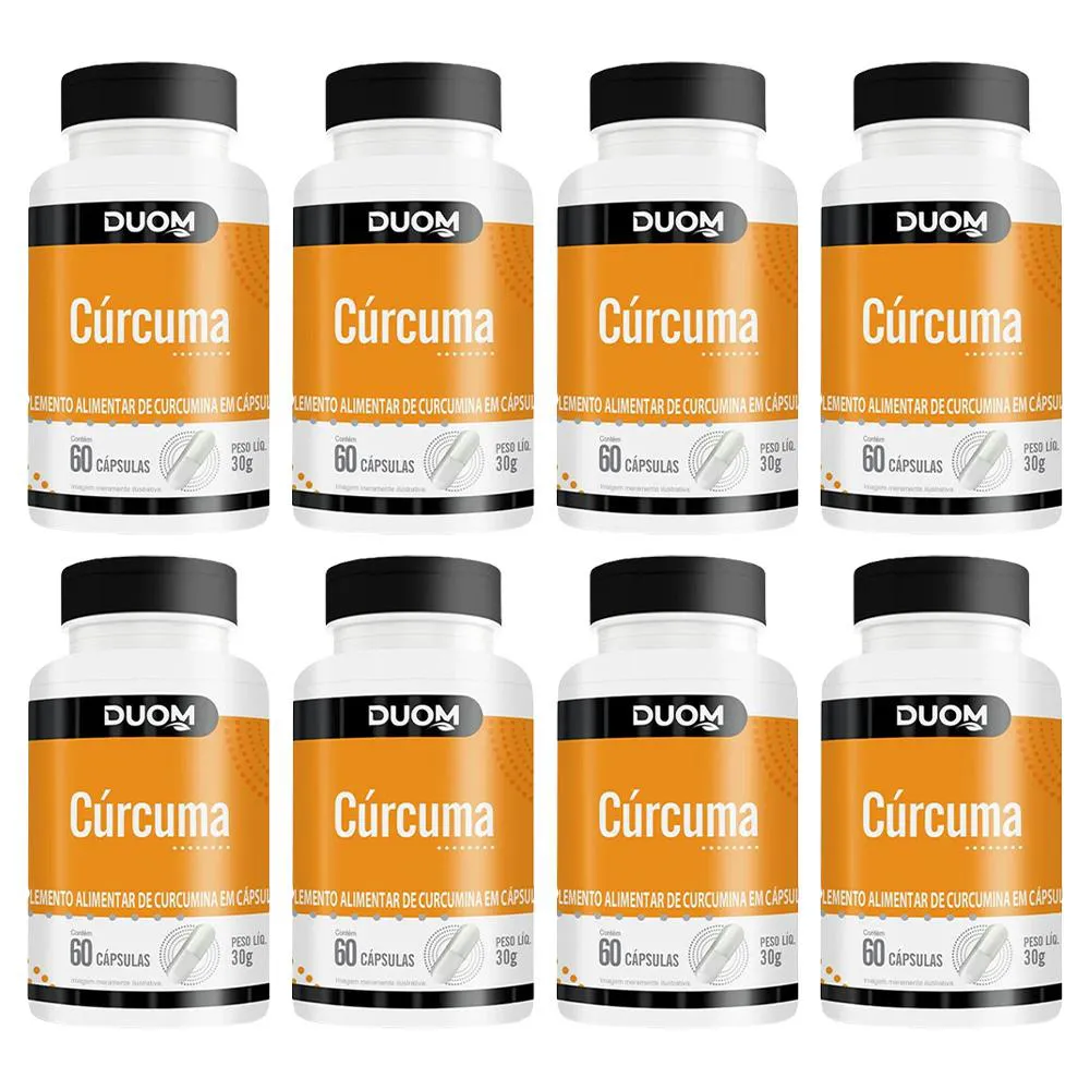 KIT 8 SUPLEMENTO ALIMENTAR CúRCUMA 60 CáPSULAS - DUOM