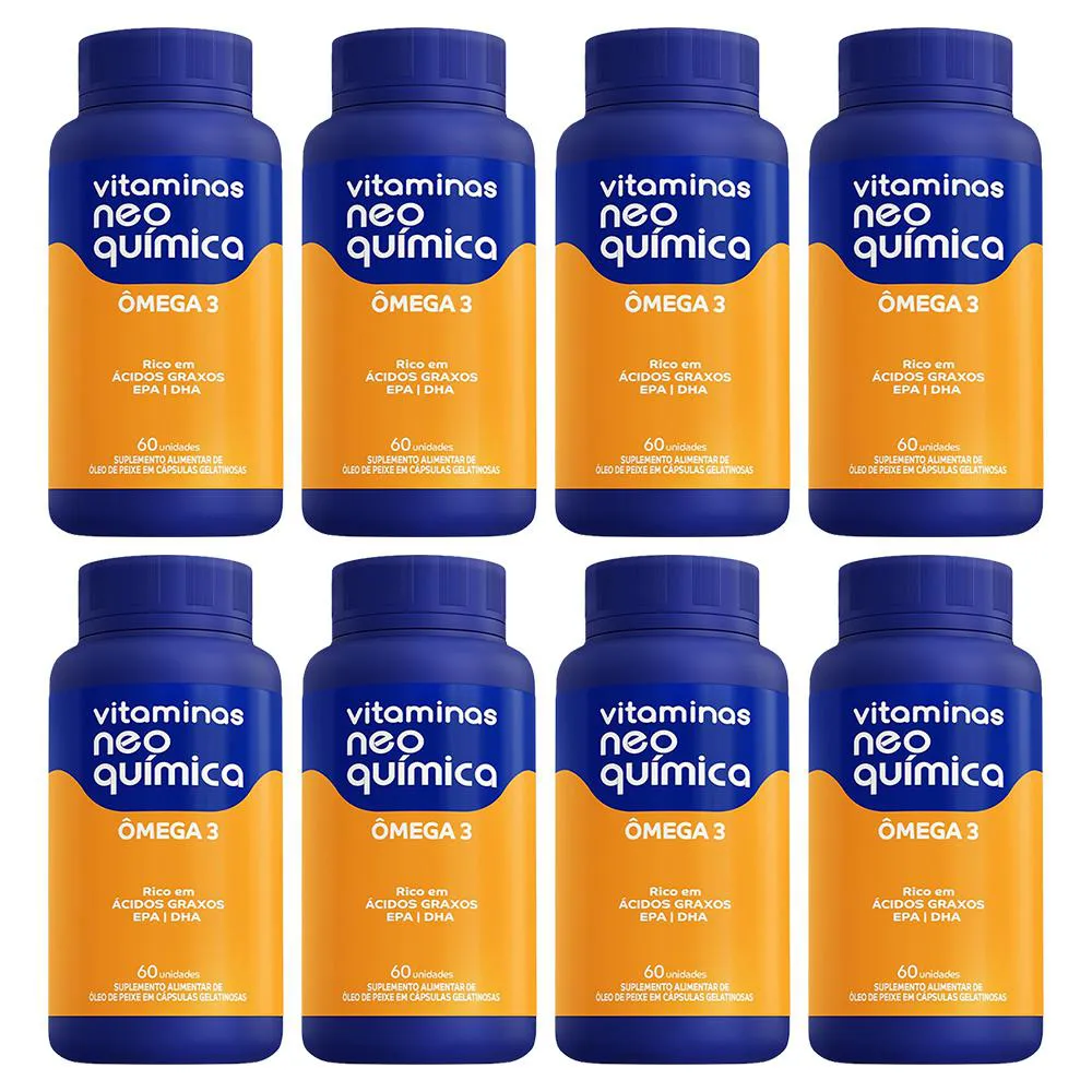 KIT 8 SUPLEMENTO ALIMENTAR ÔMEGA 3 60 CáPSULAS - NEO QUíMICA