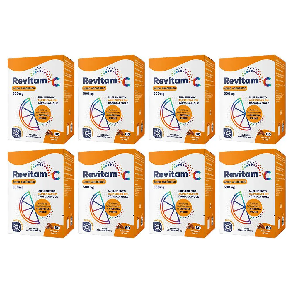 KIT 8 SUPLEMENTO REVITAM C 500MG 60CPS - BIOLAB