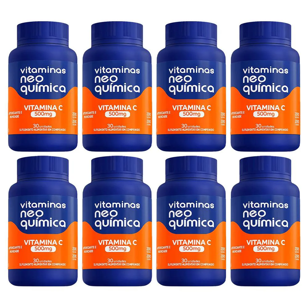 KIT 8 SUPLEMENTO VITAMINA C 500MG 30CPR - NEO QUIMICA