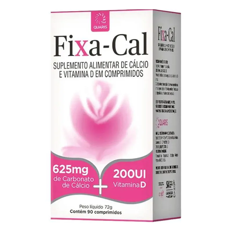 FIXA-CAL 625 MG CARBONATO + 200UI 90CPR - QUARIS