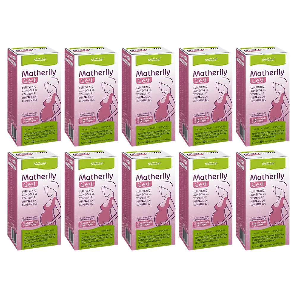 KIT 10 VITAMINA MATHERLLY GEST 1000MG 30CPR - NATULAB