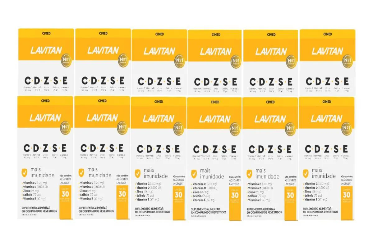KIT 12 LAVITAN IMUNIDADE VITAMINAS CDZSE 30CPR - CIMED
