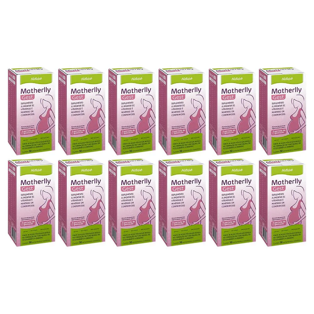 KIT 12 VITAMINA MATHERLLY GEST 1000MG 30CPR - NATULAB
