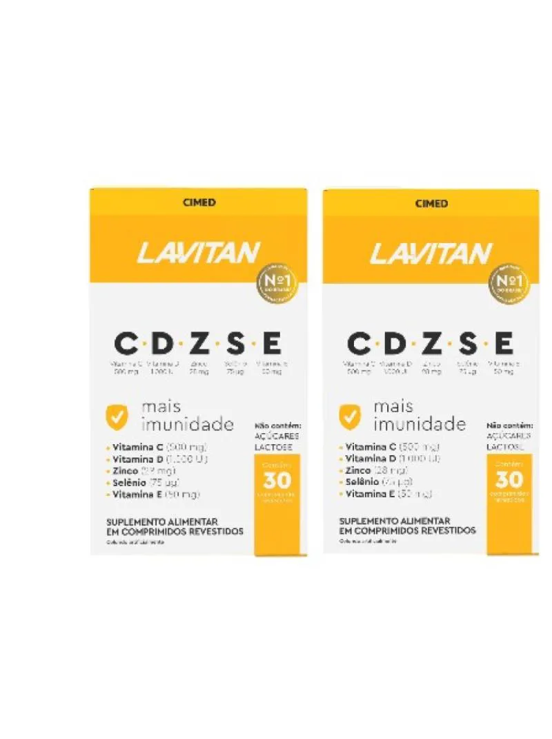 KIT 2 LAVITAN IMUNIDADE VITAMINAS CDZSE 30CPR - CIMED