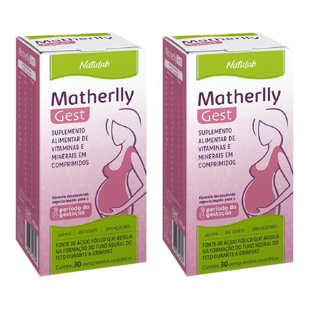 KIT 2 VITAMINA MATHERLLY GEST 1000MG 30CPR - NATULAB